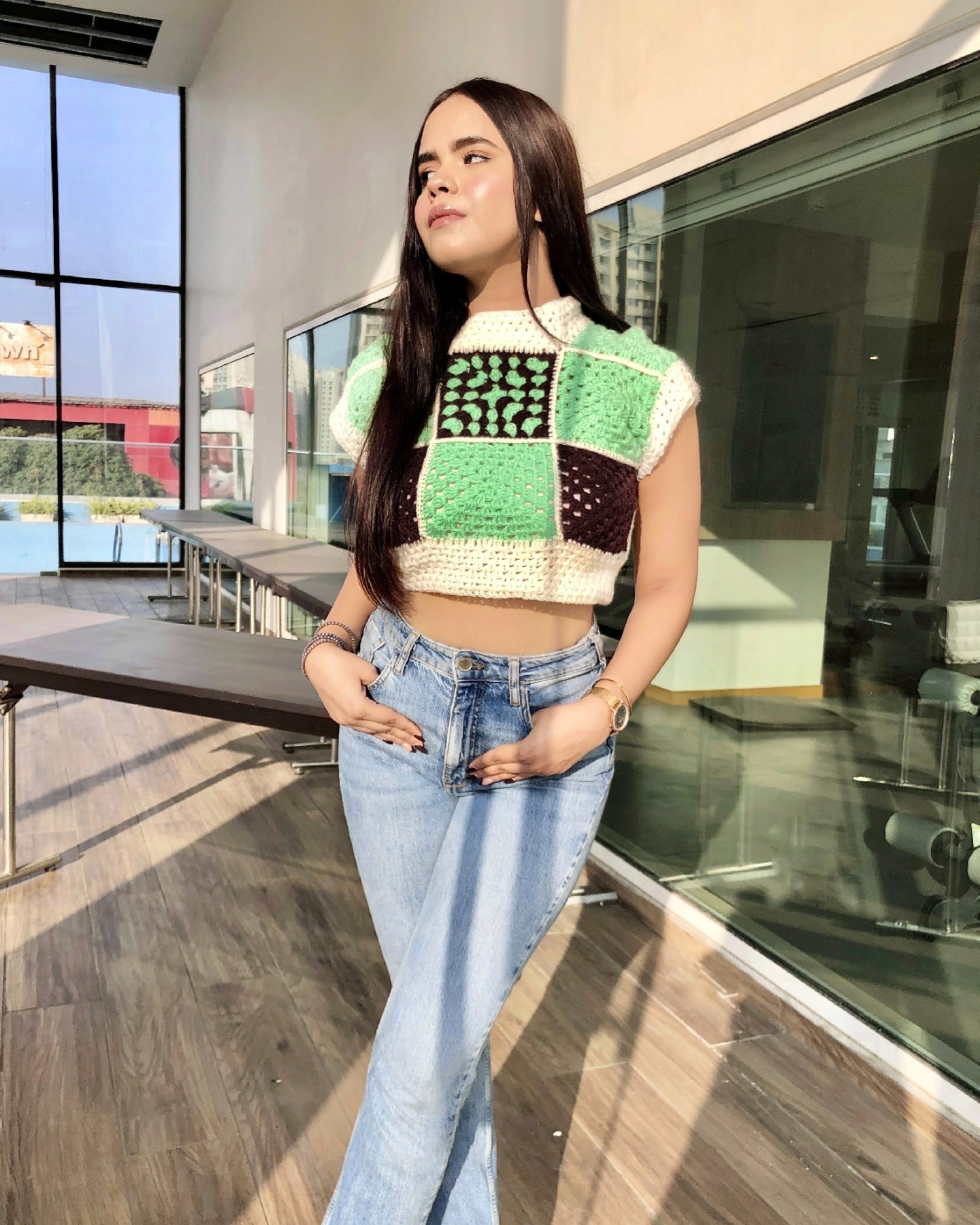 Choco Matcha Crochet Top