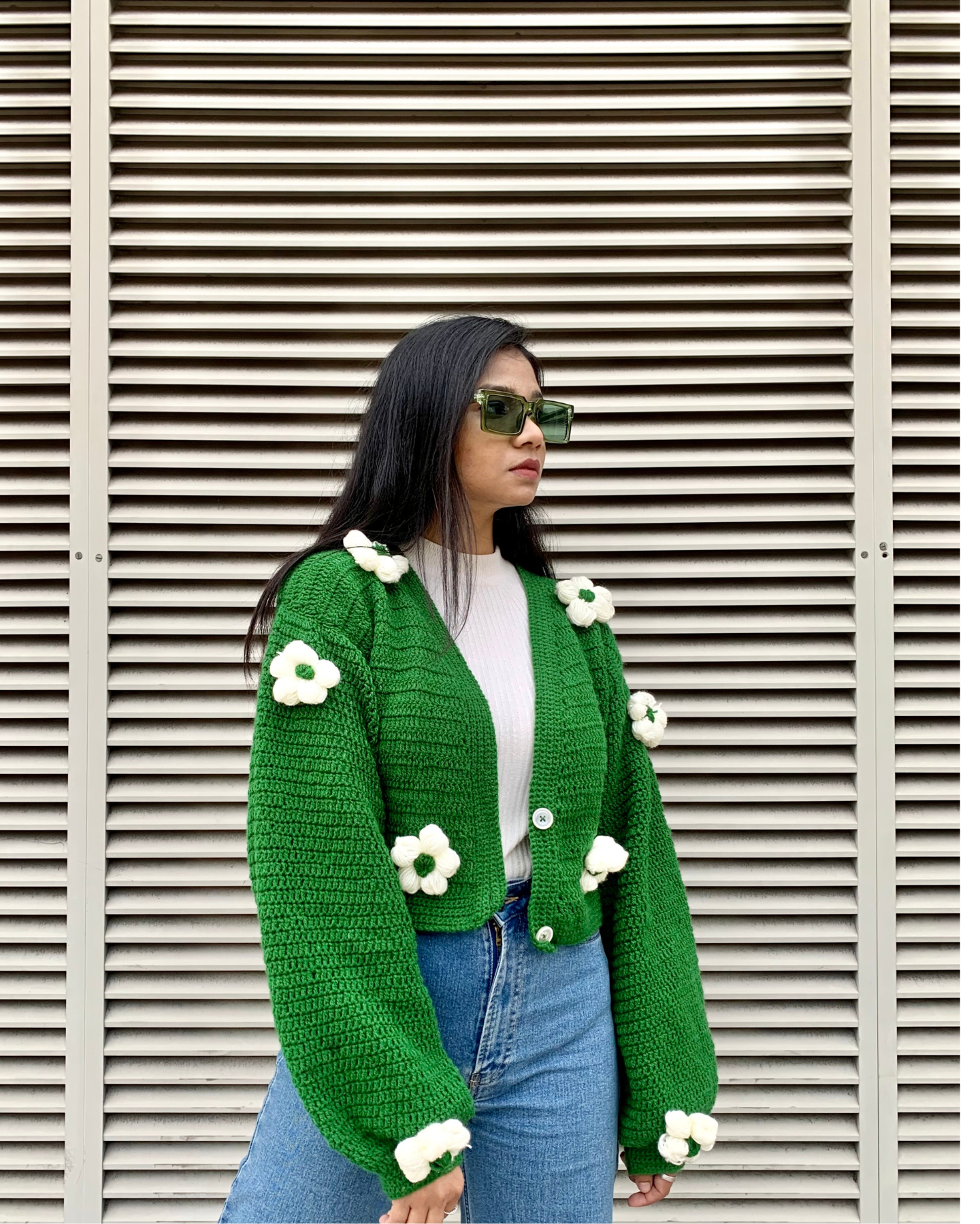 Chunky Flower Cardigan